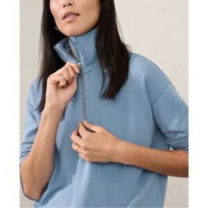 BOGO! NWT Athleta Seasoft Quarter Zip Pullover Blue XL